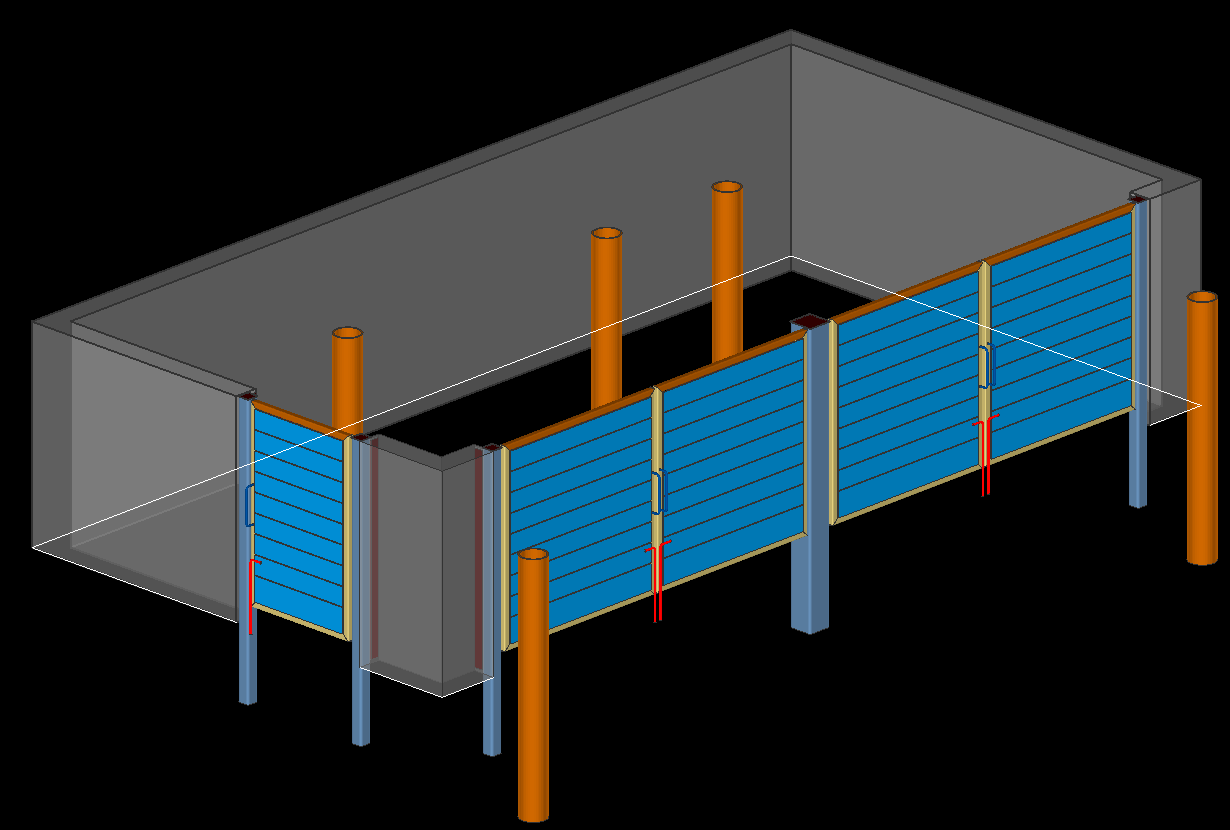 Dumpster Enclosure, Gate & Bollards